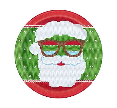 Ugly Sweater Christmas Plates 7 Inches Pack Of 8 by north pole