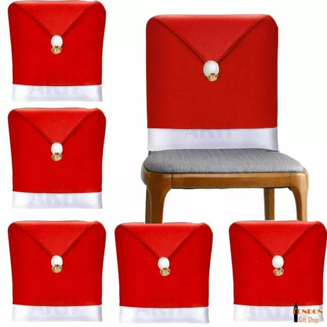 Christmas Chair Covers Table Decoration Snowflake, Santa Hat, Nordic Patterns UK