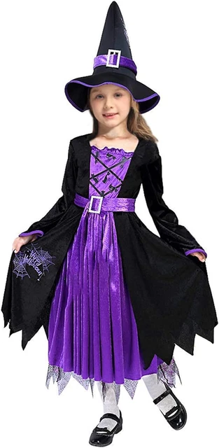Costume Da Strega per Bambina, Vestito Da Strega Da Abito, Cosplay Di Halloween