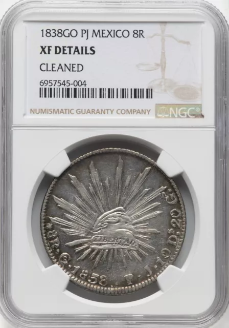 Mexico 1838 GO PJ 8 Reales - NGC XF Details - LOOKS MUCH BETTER!