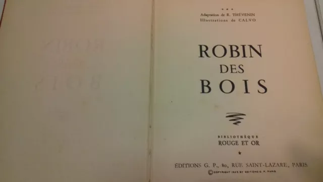 ROBIN DES BOIS par R. Thevenin avec 50 Illustrations CALVO 1949 (112R3)