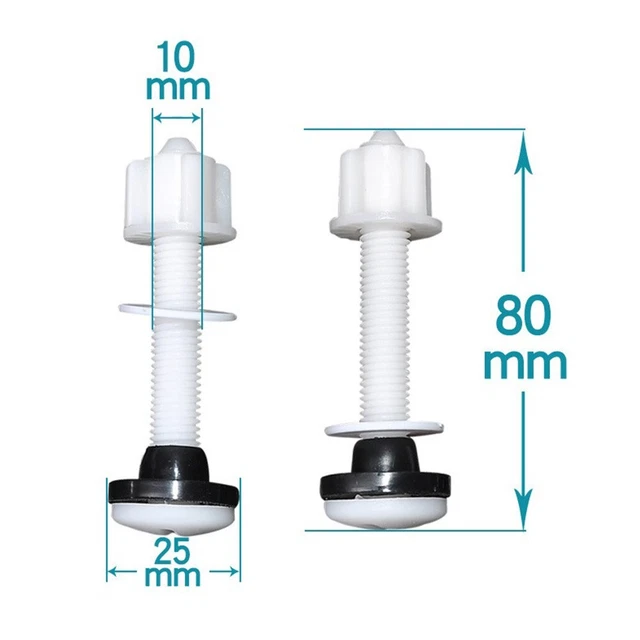 TOILET HINGE CLOSE Coupling Bolts&Nuts Toilet Cistern Seal Pan Rubber