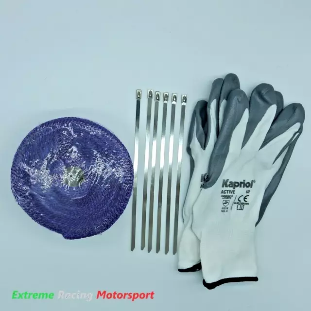 10 MT Benda Termica VIOLA collettori scarico auto moto+kit montaggio