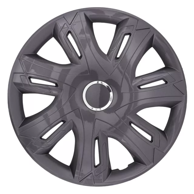 Copriruota 15" Coprimozzi 4 pz set finiture resistenti alle intemperie grafite universale Regno Unito