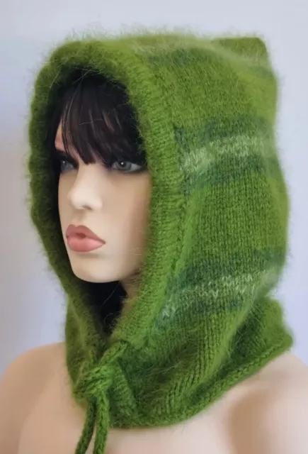 Knitted Hood. Angora Wool. Balaclava.