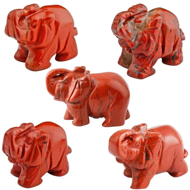 SUNYIK Sardonyx Elephant Pocket Statue Kitchen Guardian Healing Figurine Deco...