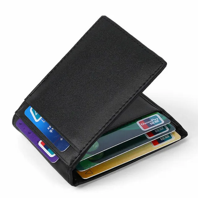 Men's 100% Genuine Leather Bifold Wallet RFID Blocking ID Card Holder Money Clip