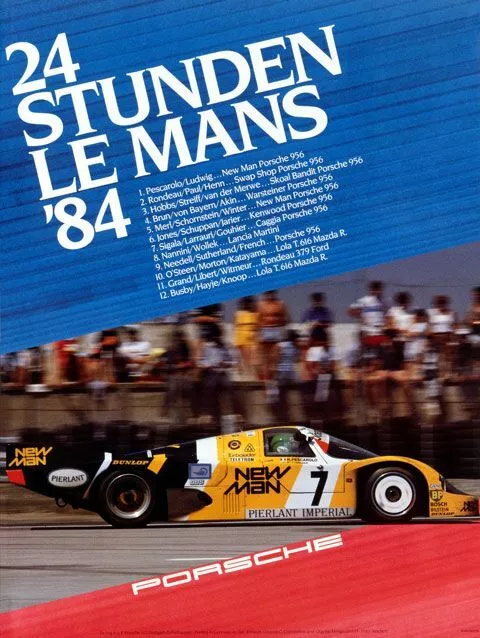 Le Mans Posters from the 1984 24 Hour Le Mans Car Race Publicity Poster