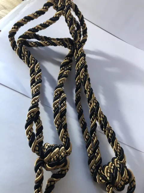 Hanging Large Drapery Tassels Gold And Black 5