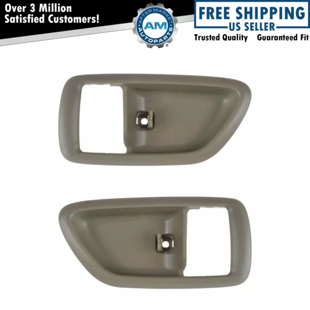 Interior Door Handle Bezel Driver Passenger Pair Oak for Tundra Sequoia New