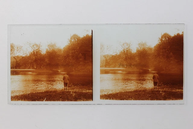 France Lac Photo Stereo P50L2n4 Plaque de verre Vintage c1930