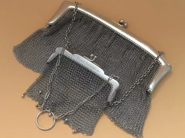 S1-AS-19)) Jugendstil Damentasche Abendtasche Operntasche 2er Set 800er Silber