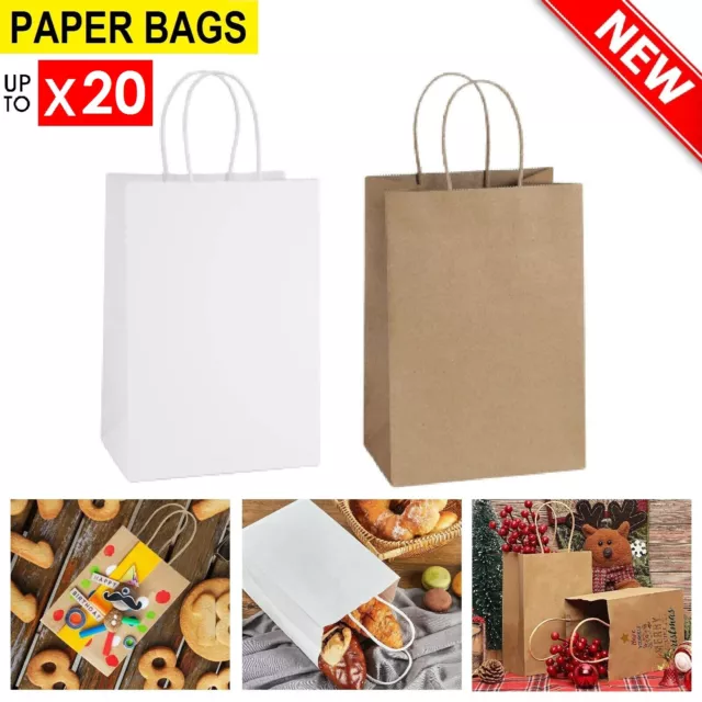 Bulk Kraft Paper Bags Gift Shopping Carry Craft Brown Retail Bag with Handles