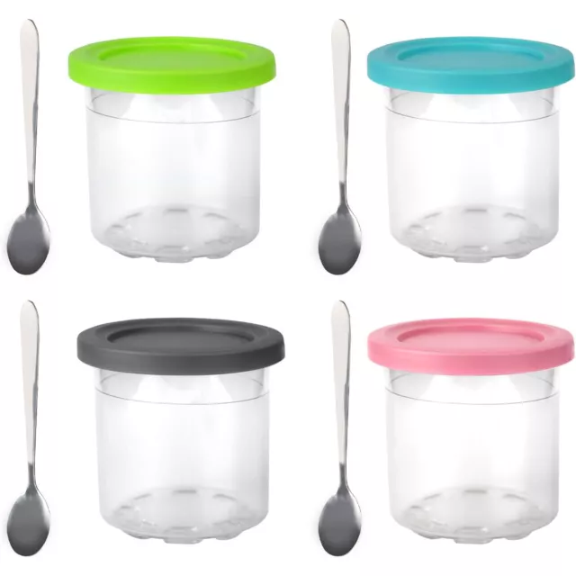 4PCS Ice Cream Pints Container Cup For Ninja Creami Deluxe Pint Ice Cream Maker