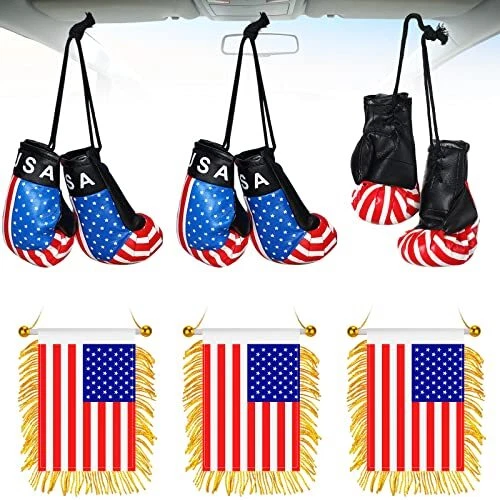 3 Pairs Mini Boxing Gloves Miniature Bag Gloves American Flag Prints 3 Pcs USA 3 Pairs Mini Boxing Gloves Miniature Bag Gloves American Flag Prints 3 Pcs USA