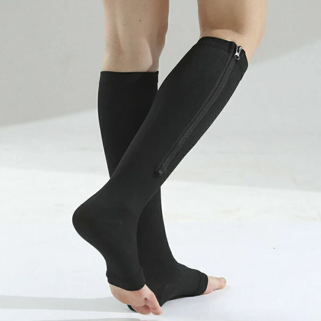 DE1/2 Paar Kompressionssocken Mit Reißverschluss Kniesocken Thrombose Sox