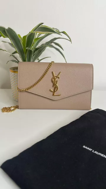 NIB!* NEW SAINT LAURENT YSL Pebbled Leather Uptown Baby Pouch