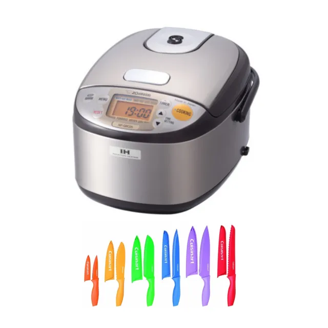 Zojirushi Induction Heating Rice Cooker and Warmer 3 Cup with 12 Knife set
