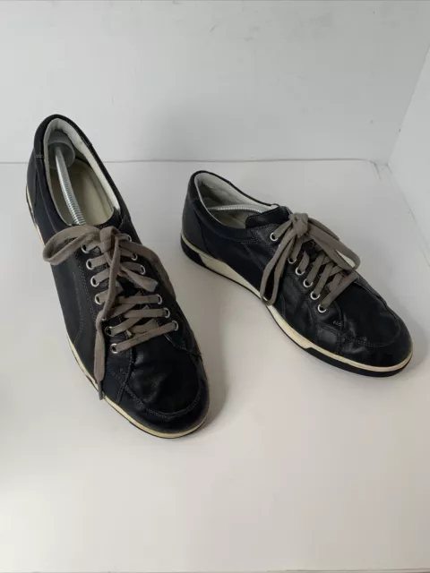 Cole Haan Air Quincy Shoes Sneakers Mens Size 11.5 Black Leather Casual Lace Up