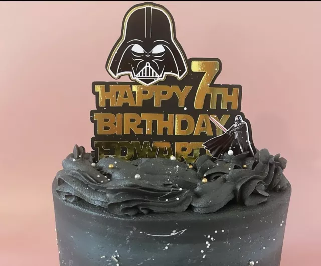 Personalised  Star War Cake Topper/Darth Vader  Inspired unofficial 2D