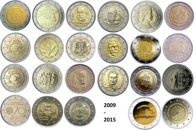2 Euro Pièces commémoratives 2009 - 2015 - UNC/BU/PROOF