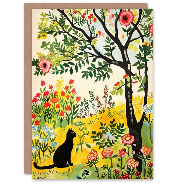 Graffiti Kunst Bug Eyed Cat Ölgemälde Grußkarte – Künstlerische Geschenkidee Für Geburtstag & Dankeschön