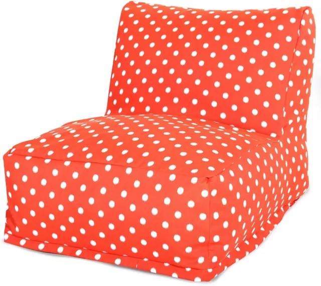 Majestic Home Goods Ikat Dot Bean Bag Chair Lounger, Orange