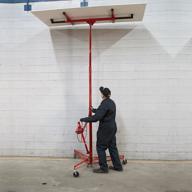 Professional 11Ft 150Lbs Drywall Panel Sheet Lift Hoist Plasterboard Lifter Tool