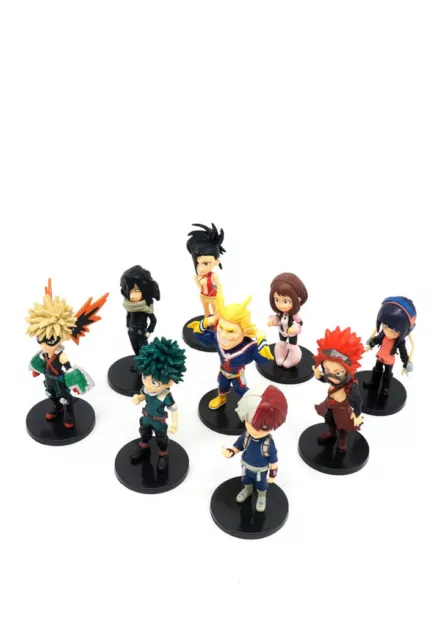 9pcs Set My Hero Academia Anime 3" Figure Midoriya Izuku Bakugou Model Toy Gift