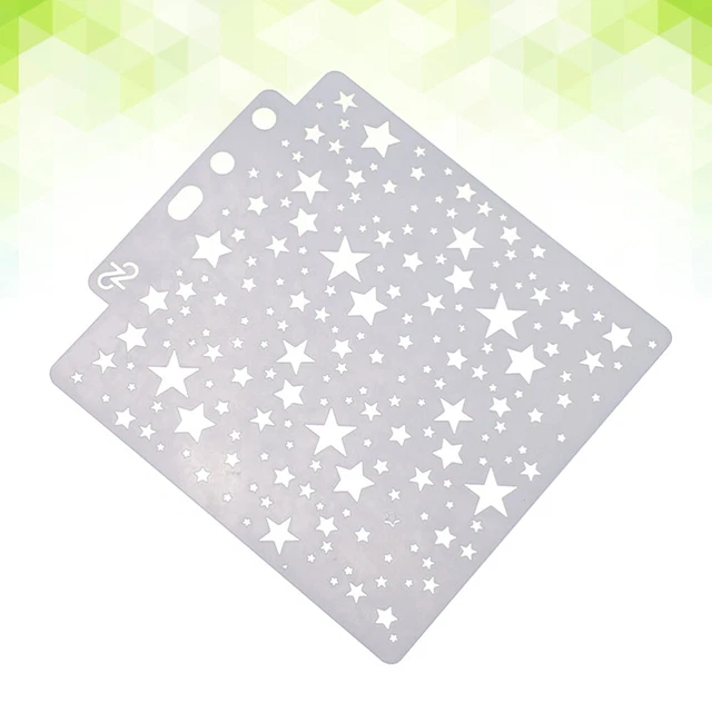 9 Pochoirs étoiles Réutilisables - Plastique PET - 5 Branches - 30x27.5cm à 9x6.5cm