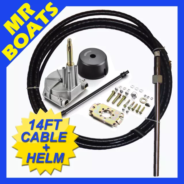 BOAT STEERING KIT ✱ 14FT / 4.2m ✱ Cable Helm Bezel Multiflex Teleflex FREE POST