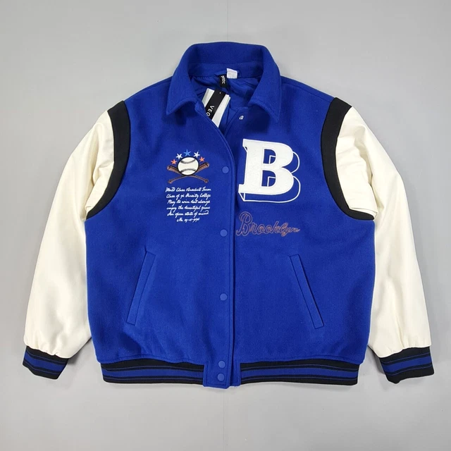 Divided blue supply company jacket sale