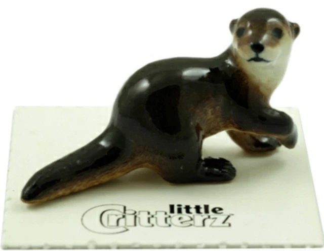 Little Critterz Miniature Porcelain Animal Figure River Otter "Glide" LC821