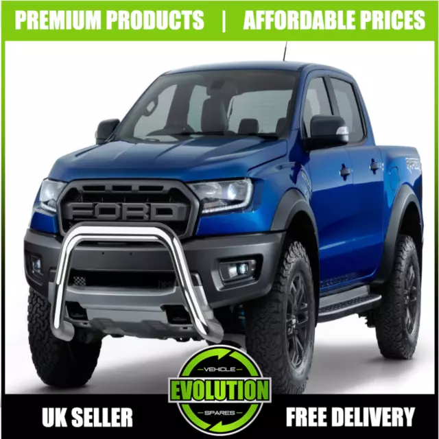 To Fit Ford Ranger 2012-2022 Chrome Axle Nudge A-Bar, Bull Bar Guard 3