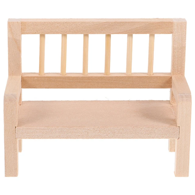 MINI GARDEN CHAIR 112 Dollhouse Furniture Model Plain Solid Wood Small