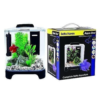 Betta Haven Fighter Fish Aquarium with Heater and Filter LED Light