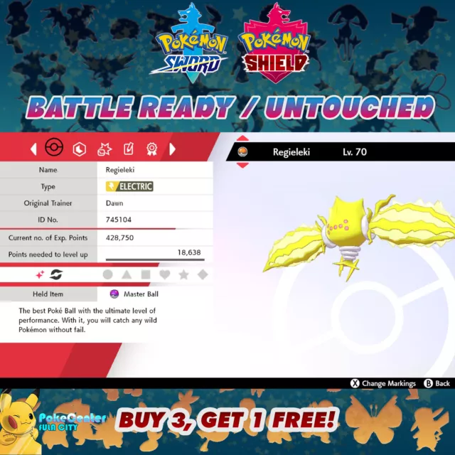 SHINY REGIELEKI ✨ BATTLE READY / UNTOUCHED  ⚡ 6IV + EV  ⚡ Pokemon Sword & Shield