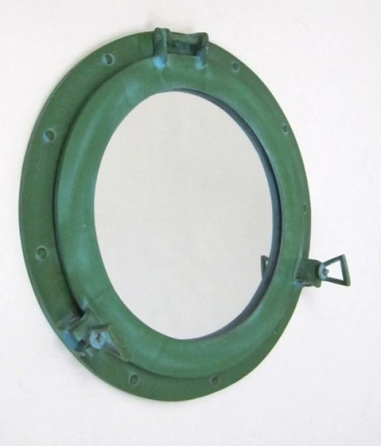 17" Portilla Espejo Verde ~ Aluminio Portilla~Enviar Portilla~Náutico Decoración