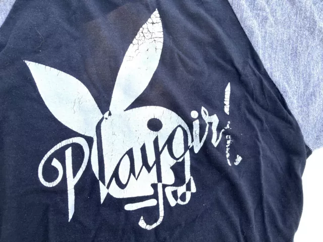 Vtg Playgirl Bunny Single Stitch True 70s 80s T Shirt Jersey Paper Thin READ SEE 2