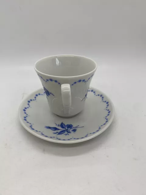 Alka-Kunst Alboth Kaiser Bavaria Porcelain China Tea Cup & Saucer Blue Floral 2