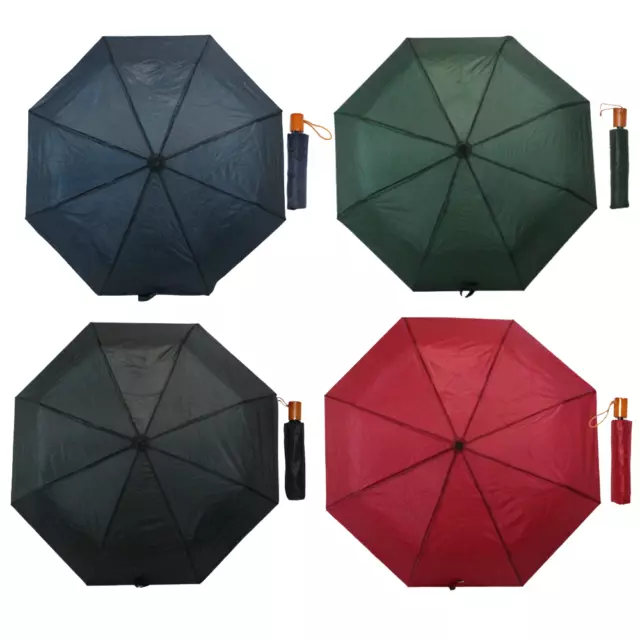 4pce Umbrella Set Black, Green, Blue & Red Extendable Handle Small & Compact 93c