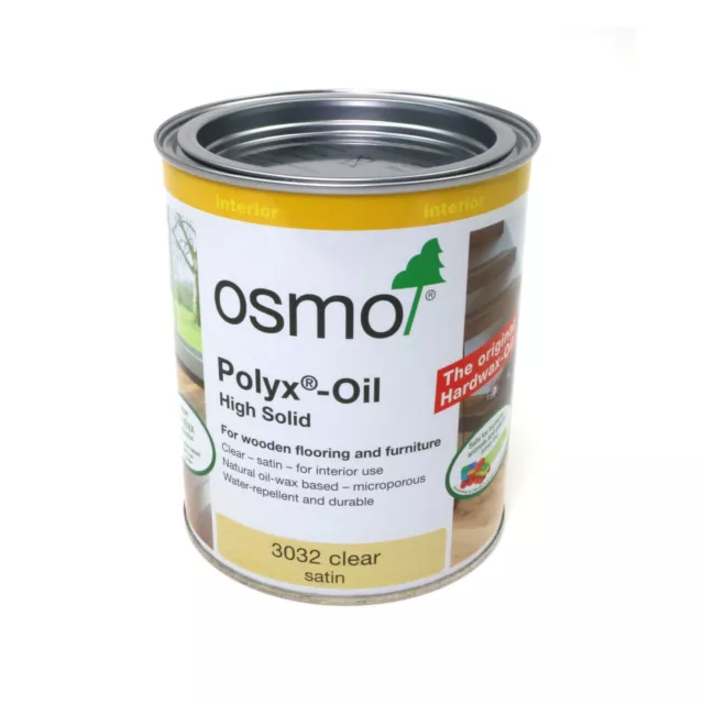 Cera dura satinada transparente al aceite Osmo Polyx 0,75 litros 3032C