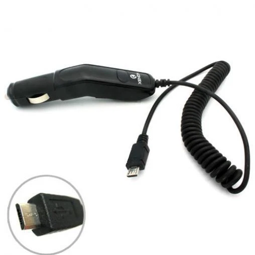 CAR CHARGER MICRO-USB COILED CABLE POWER ADAPTER DC SOCKET for PHONES & TABLETS
