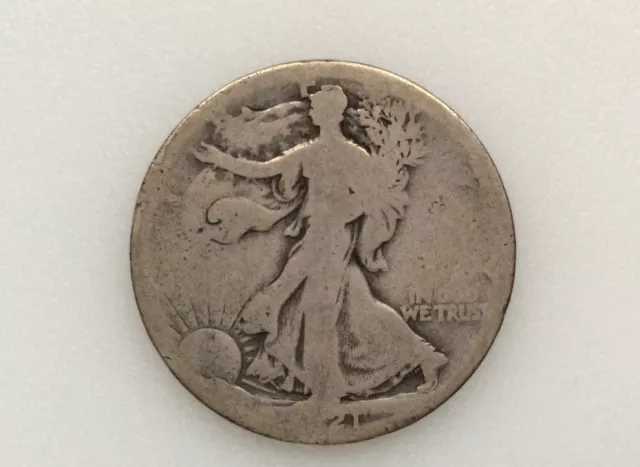 1921-D Liberty Walking Silver Half Dollar U.S. Coin A0450 2