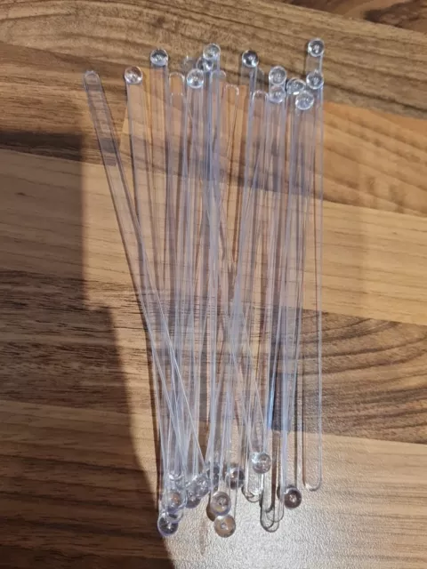 100 New Clear Acrylic Cake Topper Sticks Prism Craft 7.3” 100 Reusable NEW  STOCK