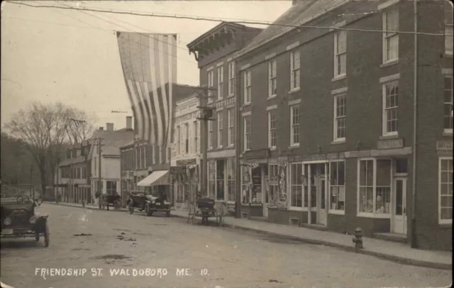 Waldoboro ME Maine Friendship St. MOXIE Sign in Window Real Photo Postcard