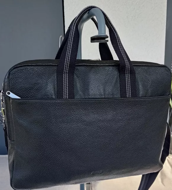 wie neu BREE Leder  Business Herren Aktentasche- Umhängetasche Messenger Laptop