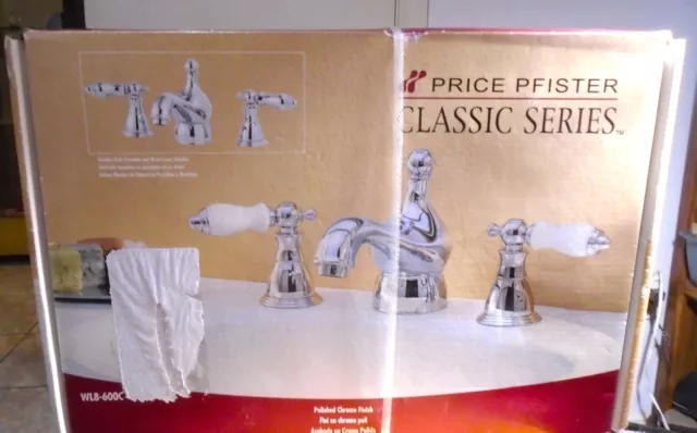 Price Pfister WL8-600C Classic Series Chrome Antique Style Widespread Faucet