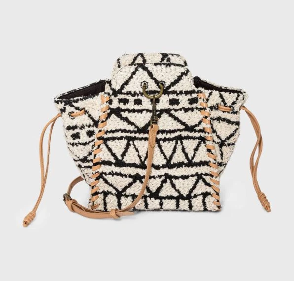 Universal Thread Purse Jacquard Print Black & Cream Crossbody Bag