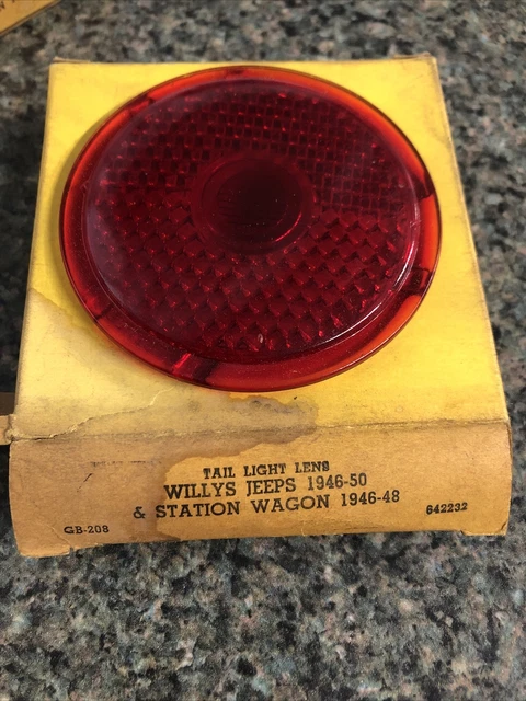 1946-1950 Willys Jeep & Wagon GLASS Tail Light Lens GB-208 642232